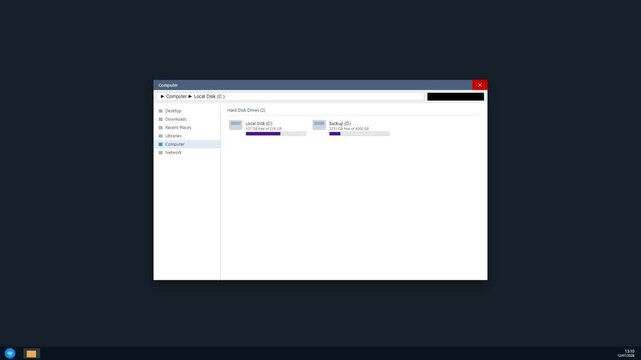 Computer file explorer window showing local drives