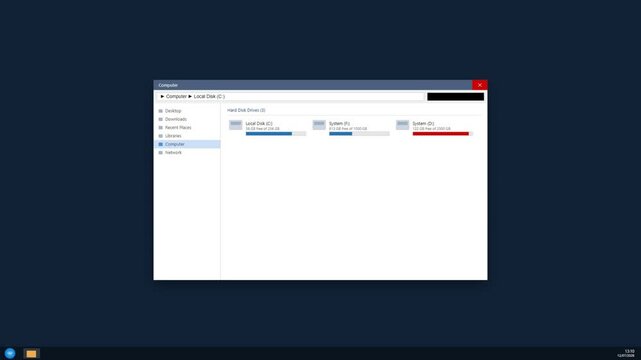 Computer software interface showing file directory