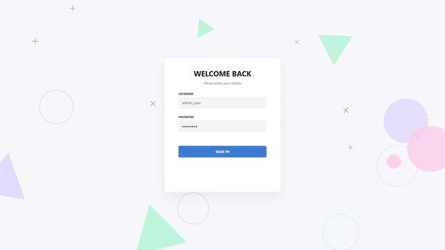 Welcome back login form interface design