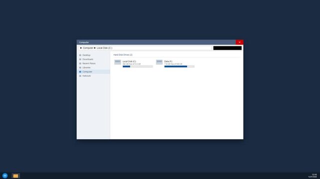 Computer file explorer window showing system folders