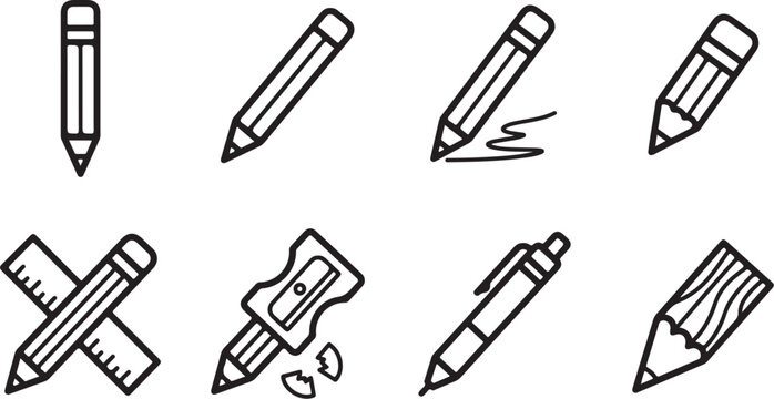 Pencils and stationery tools breaking or crossing