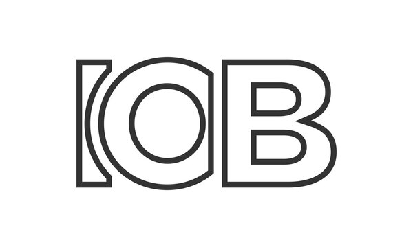 IOB logo design template with strong and modern bold text. Initial based vector logotype featuring simple and minimal typography. Trendy company identity.
