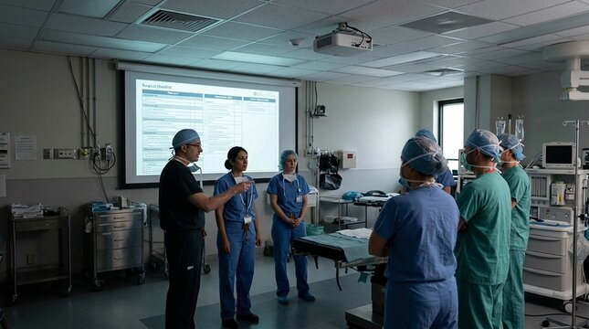 Obstetric surgical briefing before a scheduled cesarean delivery