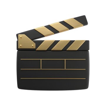 Black and gold clapper board style decorative box with film stripes
