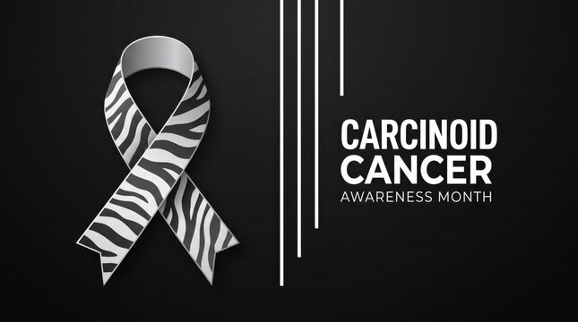 Zebra striped ribbon for carcinoid cancer awareness month