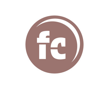 FC sport emblem or team logotype. Ball logo with a combination of Initial letter F and C for balls shop, sports company, training, club badge.