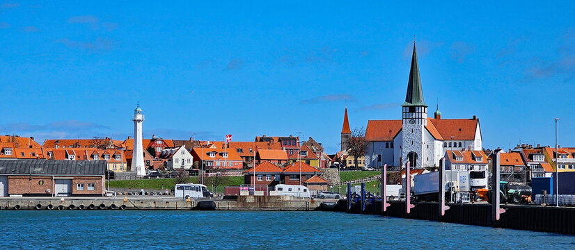 Wonderful views of the town of Rone on Bornholm, including panoramic shots and close-ups, taken on a beautiful day