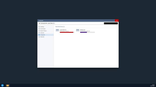 Computer file explorer window showing storage drives