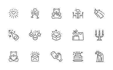 Fototapeta premium Collection of festive celebration and gift icons for special occasions