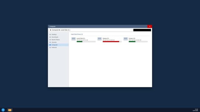 Software file manager interface showing system folders