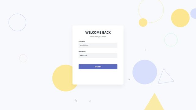 Welcome back login interface screen design