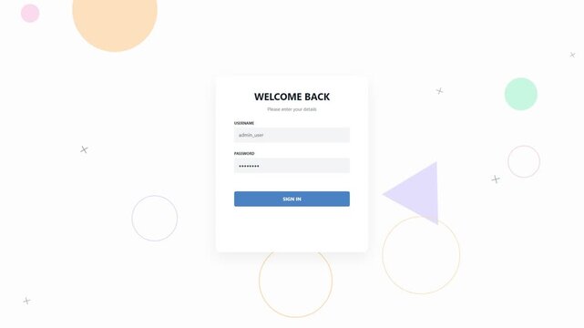 Welcome back login form interface design