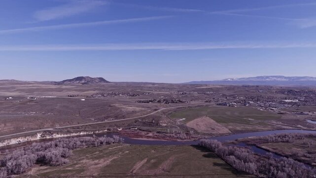Aerial View of an Arid Plain Landscape, Craig, Colorado