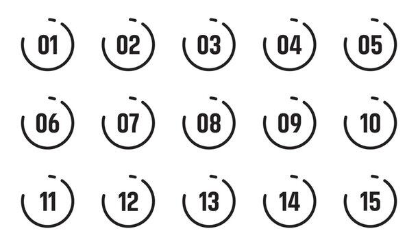 Set of round 1-10 Numbers. colorful number bullet points. simple numbers icon. bullet point circle number. vector icon

