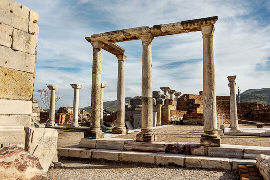 Ancient ruins of St. John's Basilica in Selcuk, Izmir