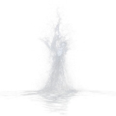 Obraz premium Water splash seen on a transparent background illustrating motion and fluid dynamics in a clear setting