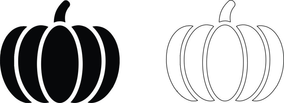 Pumpkin - squash for Halloween or Thanksgiving flat color icon for apps and websites