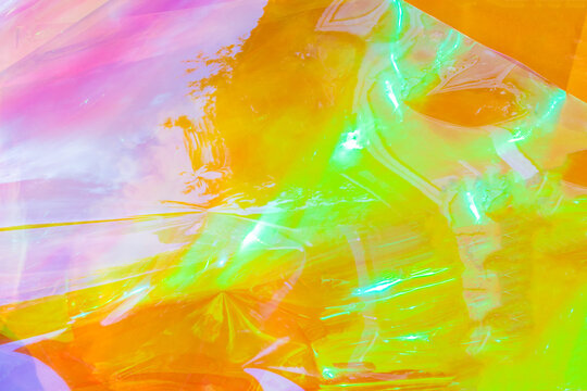 Bright holographic surface with rainbow colors