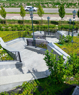 stairs pathway going on steep slope