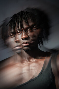 African man portrait with artistic motion blur effect