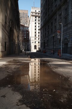 Urban Reflection - A Puddles View of City Architecture.