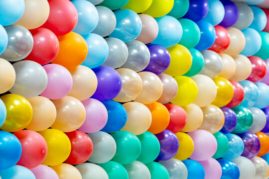 Colorful balloon wall background for party celebration