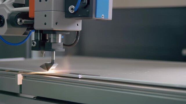 Precision Machining Setup Engraving Metal in Industrial Workshop