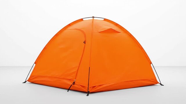 Orange dome-shaped camping tent displayed on a neutral background with no people or additional objects.
