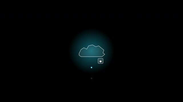 Cloud Computing Data Transfer Animation Angular Geometric Low Poly Cloud Style Seamless Loop