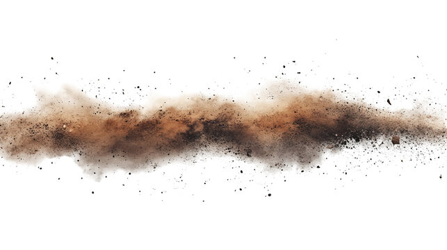 A brown, swirling cloud against a black backdrop, seemingly in mid-explosion