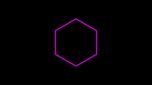 Minimal Data Loading Progress Hexagonal Stroke Animation Dark Background Overlay