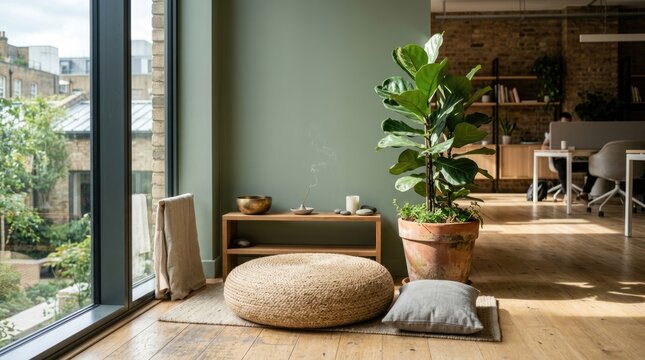 Cozy Interior Corner Featuring A Window And Soft Seating