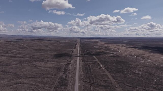Endless Rural Road Through the Wyoming Plains Near Shoshoni, Wyoming