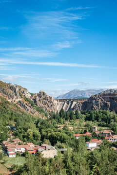Hydroelectric dam in Barrios de Luna near Leon, Spain