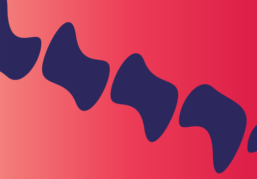 Abstract dark blue organic shapes on a soft red gradient background with abstract gradient background