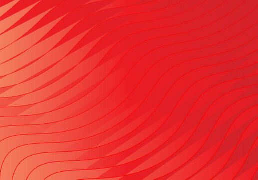 Abstract background with repeating wavy copper lines on deep red gradient abstract gradient background