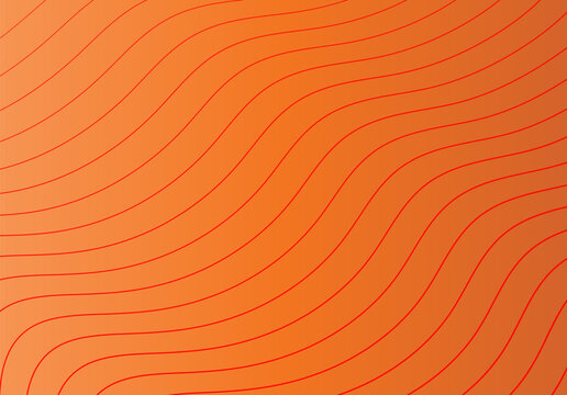 Abstract background with repeating wavy copper lines on bright orange gradient abstract gradient