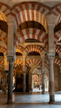 Interior arches of the Mezquita in Cordoba, Spain