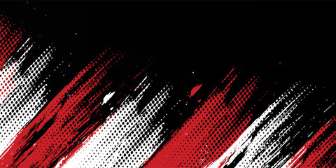 Gaming esport background striking stripes electric banner vector illustration design red black grunge brush wing comic pattern modern abstract concept livery stripes decal paint splash splatter.eps 10 © Samsul
