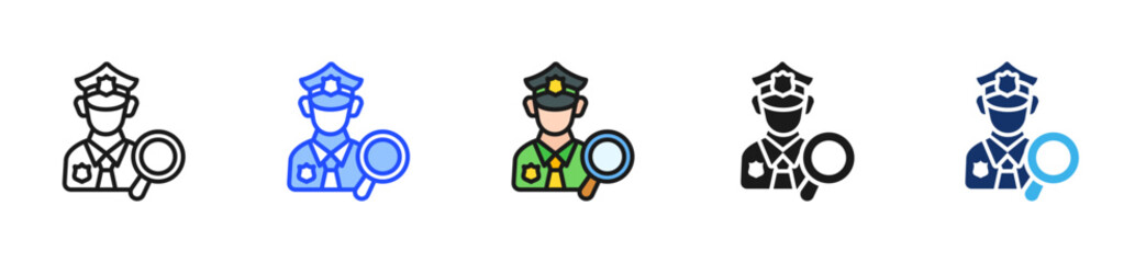 Obraz premium Police Search Icon Collection With Multiple Styles