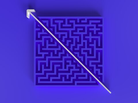 Abstract maze with simple solution