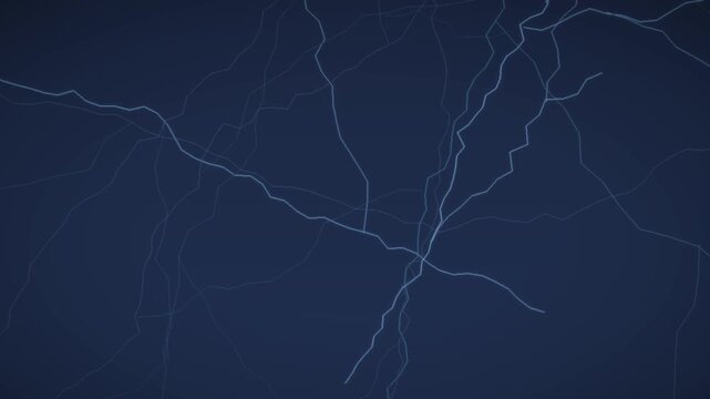 Branching Electric Lightning Bolts Flickering Across a Dark Sky Seamless Loop in calm blue tones