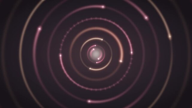 Glowing Concentric Loading Rings UI Radial Progress Spinner Seamless Loop in calm crimson tones