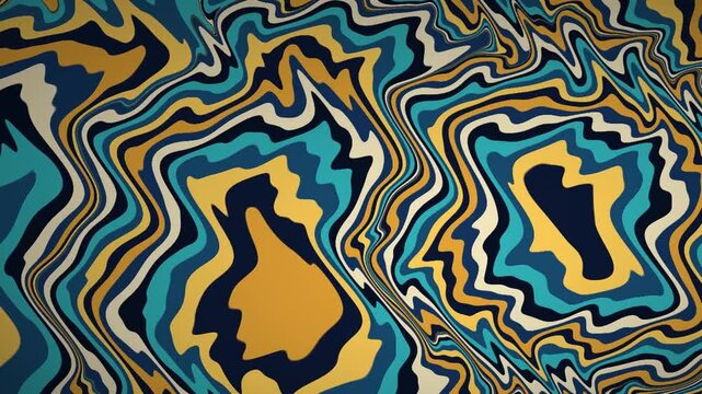 Swirling marbled paint and ink flowing in a suminagashi pattern seamless loop in vibrant navy tones