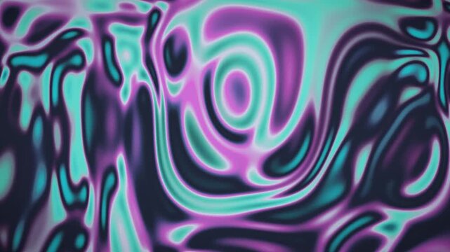 Turbulent multicolor plasma energy field morphing abstract seamless loop in subtle cyan tones