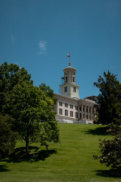 Nashville, Tennessee - June 5, 2026: Tennessee State Capitol viewed from the southwest in Nashville, Tennessee, USA.