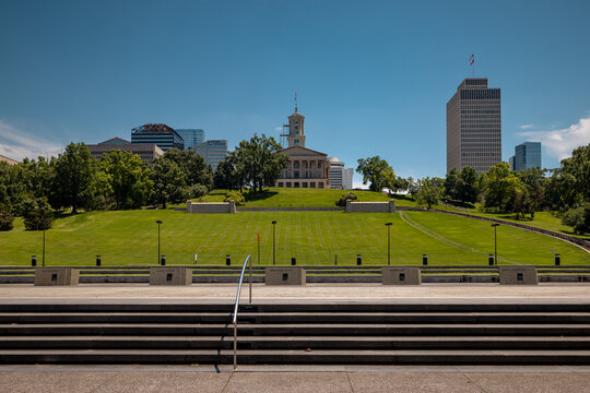 Nashville, Tennessee - June 5, 2026: Tennessee State Capitol viewed from the southwest in Nashville, Tennessee, USA.