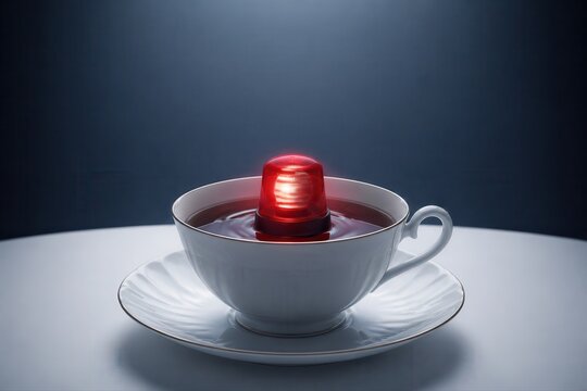 Emergency Alert Teacup Concept for Business Continuity and Crisis Communication
