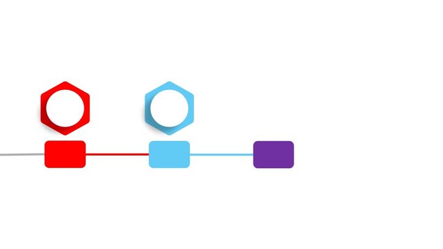 Modern Four Step Hexagon Business Timeline Infographic Animation
