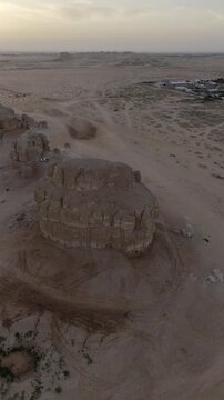 Top-Down View of Al Arbaa Mountain at Golden Hour, Al Ahsa, Saudi Arabia